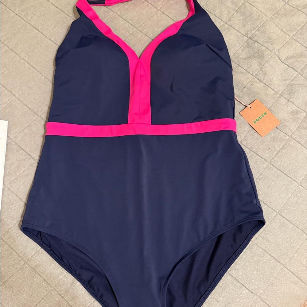 Boden Navy and Pink Swimsuit